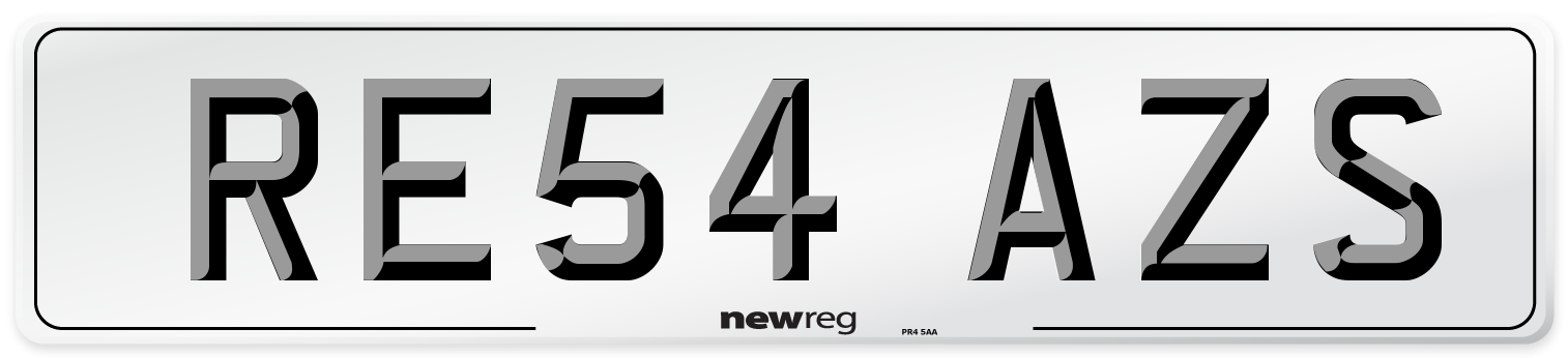 RE54 AZS Number Plate from New Reg